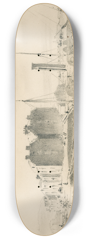 Pieter van Loon - De Calais-Dover stoomboot aan de kade te Dover 8.25 inch art skate deck Pieter van Loon - De Calais-Dover stoomboot aan de kade te Dover 8.25 inch art skate deck