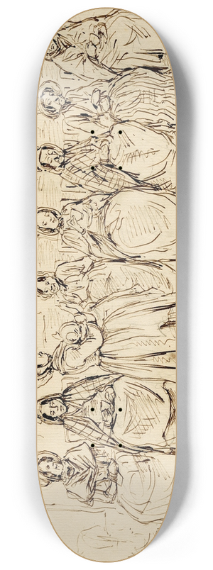 Pieter van Loon - Kraamvisitie, karikaturaal 8.25 inch art skate deck