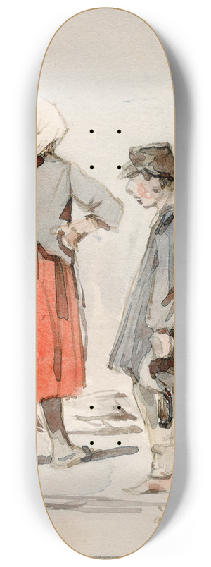 Pieter van Loon - Mensen in klederdracht uit omgeving van Boulogne 8.25 inch art skate deck