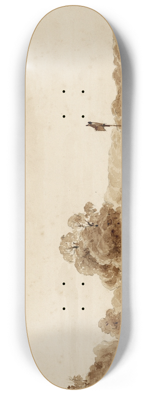 Pieter van Loon - Riviergezicht in parklandschap 8.25 inch art skate deck Pieter van Loon - Riviergezicht in parklandschap 8.25 inch art skate deck