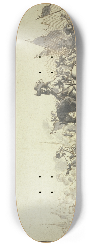 Pieter Wouwerman - Reiterangriff gegen ein Stadttor 8.25 inch art skate deck Pieter Wouwerman - Reiterangriff gegen ein Stadttor 8.25 inch art skate deck