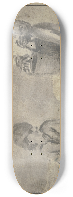 Pieter Wouwerman - Zwei Knaben bei einem Hunde, der in der Mitte liegt 8.25 inch art skate deck