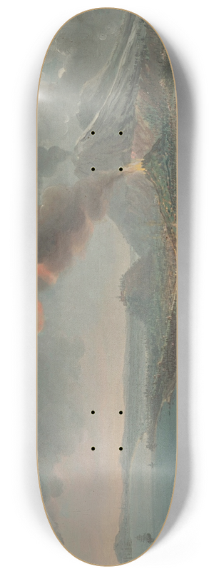 Pietro Antoniani - The Torre del Greco with the eruption of Mount Vesuvius beyond 8.25 inch art skate deck Pietro Antoniani - The Torre del Greco with the eruption of Mount Vesuvius beyond 8.25 inch art skate deck