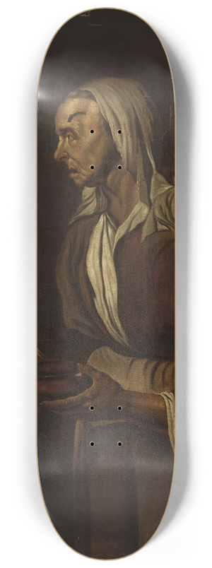 Pietro Bellotti - Portrait of an old woman with a bowl 8.25 inch art skate deck