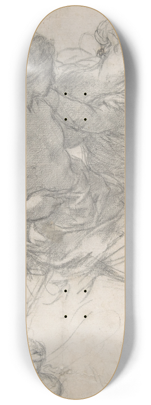 Pietro da Cortona - Study of Two Figures for the Age of Gold 8.25 inch art skate deck