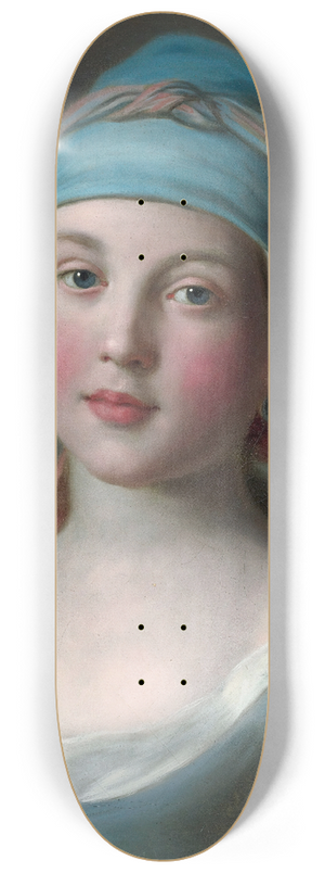 Pietro Rotari - Portrait Of A Russian Girl In A Blue Dress 8.25 inch art skate deck