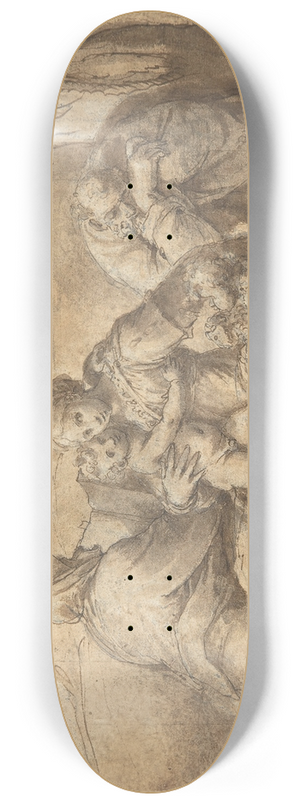 Polidoro da Caravaggio - The Holy Family with Saint Elizabeth and the Infant John the Baptist 8.25 inch art skate deck Polidoro da Caravaggio - The Holy Family with Saint Elizabeth and the Infant John the Baptist 8.25 inch art skate deck
