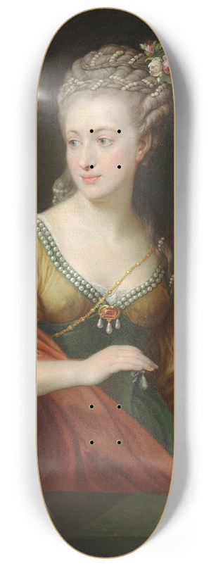 Pompeo Batoni - Portrait of a lady, traditionally identified as Alexandra Evichovna Demidov as Cleopatra 8.25 inch art skate deck Pompeo Batoni - Portrait of a lady, traditionally identified as Alexandra Evichovna Demidov as Cleopatra 8.25 inch art skate deck