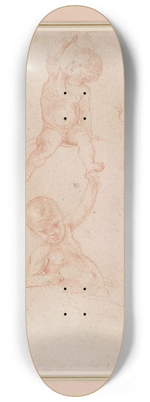 Pompeo Batoni - Studies for Two Seated Putti. 8.25 inch art skate deck