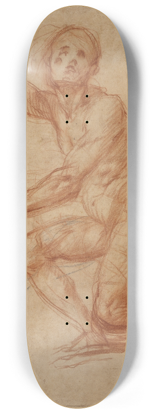 Pontormo (Jacopo Carucci) - Study of a Seated Man 8.25 inch art skate deck