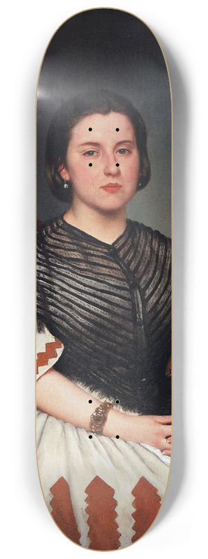 Prilidiano Pueyrredn - Portrait Of A Young Woman 8.25 inch art skate deck Prilidiano Pueyrredn - Portrait Of A Young Woman 8.25 inch art skate deck