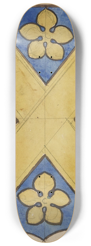 Prosper Lafaye - Etude pour un vitrail  motif hraldique ; cusson II 8.25 inch art skate deck