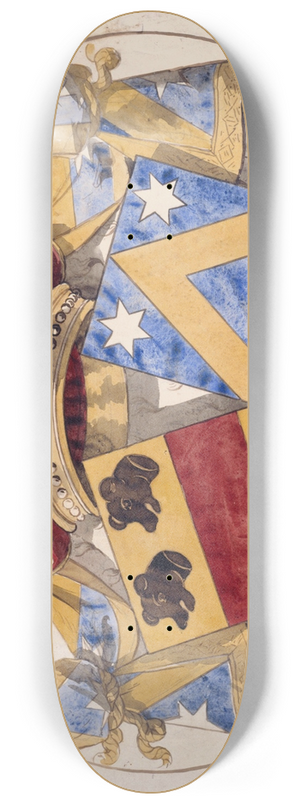 Prosper Lafaye - Projet de vitrail civil  dcor hraldique 8.25 inch art skate deck