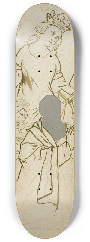 Prosper Lafaye - Sainte Catherine dAlexandrie protgeant un couple en prire 8.25 inch art skate deck