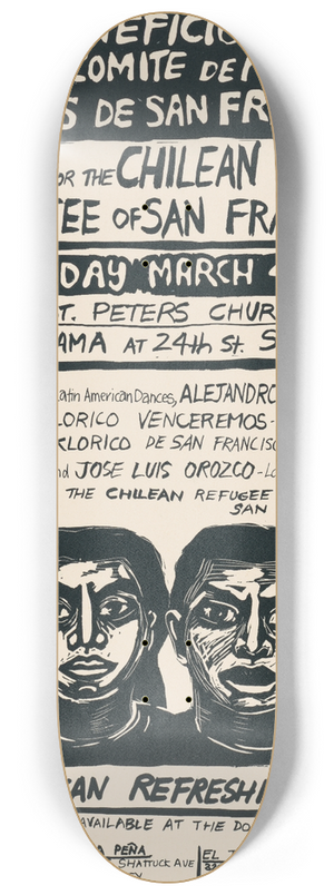 Rachael Romero - Benefit for the Chilean Refugee Committee of San Francisco 8.25 inch art skate deck