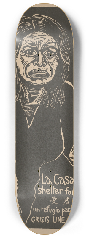 Rachael Romero - La casa de las madres  shelter for battered women 8.25 inch art skate deck