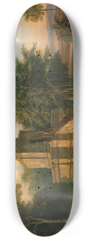 Raden Saleh - Javanese Temple In Ruins 8.25 inch art skate deck