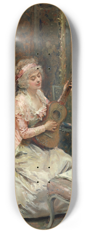 Raimundo de Madrazo y Garreta - Woman With A Guitar 8.25 inch art skate deck