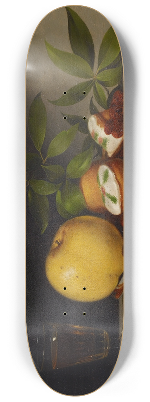 Raphaelle Peale - Still Life with Fruit, Cakes and Wine 8.25 inch art skate deck