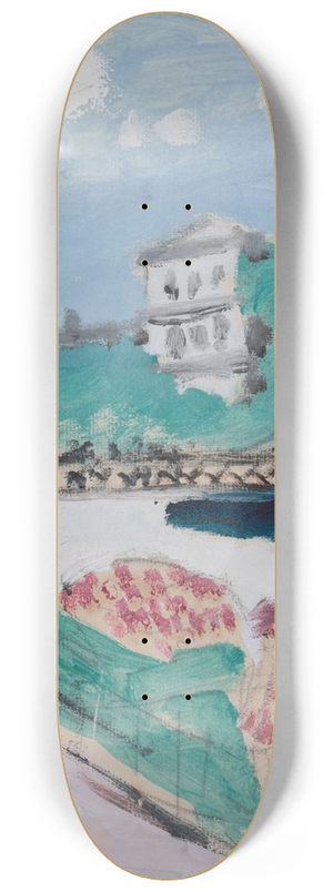 Raymond McIntyre - Bridge over river 8.25 inch art skate deck