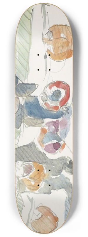 Reijer Stolk - Twee mannen op een straat 8.25 inch art skate deck Reijer Stolk - Twee mannen op een straat 8.25 inch art skate deck