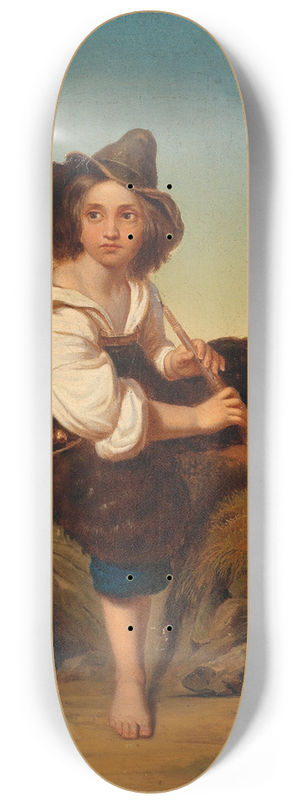 Reinhard Sebastian Zimmermann - Boy Seated in the Campagna 8.25 inch art skate deck