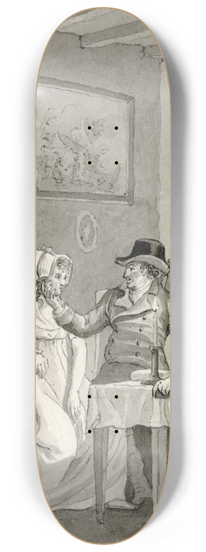 Reinier Vinkeles - Gezelschap bij een tafel: Lieve beste Roze! Gij 8.25 inch art skate deck