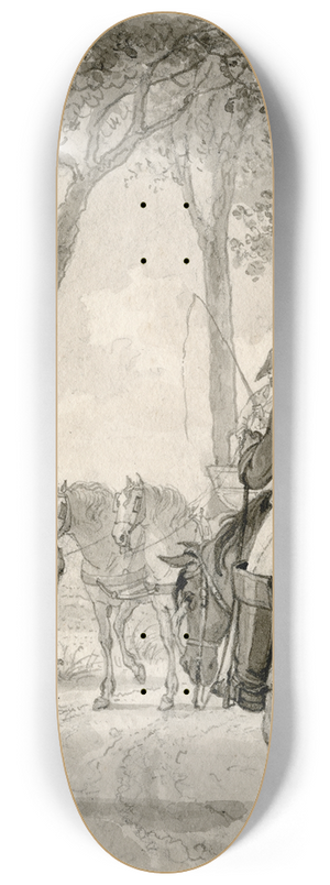 Reinier Vinkeles - Twee ruiters bij een rijtuig: Zij plaatsten zich 8.25 inch art skate deck