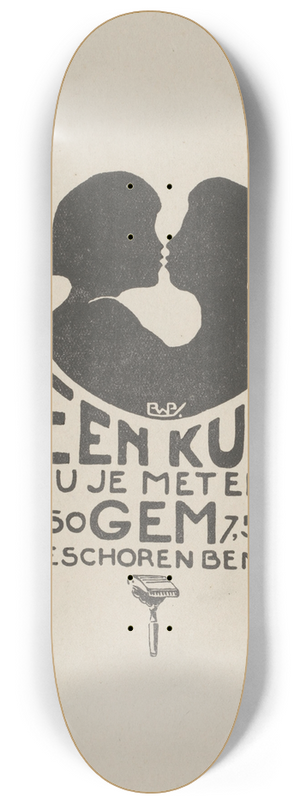 Reinier Willem Petrus de Vries - Advertentie voor GEM safety razor 8.25 inch art skate deck