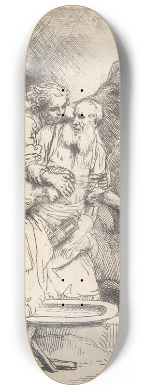 Rembrandt van Rijn - Abrahams Sacrifice 8.25 inch art skate deck
