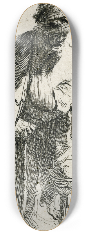 Rembrandt van Rijn - Beggar with a Wooden Leg 8.25 inch art skate deck Rembrandt van Rijn - Beggar with a Wooden Leg 8.25 inch art skate deck