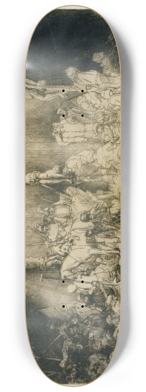 Rembrandt van Rijn - Christ crucified between the two thieves; The three crosses 8.25 inch art skate deck Rembrandt van Rijn - Christ crucified between the two thieves; The three crosses 8.25 inch art skate deck