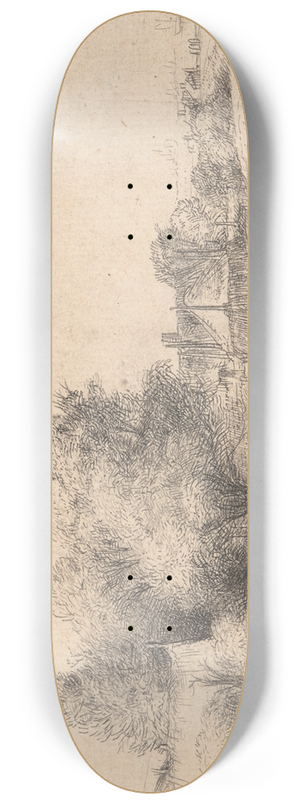 Rembrandt van Rijn - Landscape with a Milkman 8.25 inch art skate deck Rembrandt van Rijn - Landscape with a Milkman 8.25 inch art skate deck