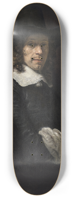 Rembrandt van Rijn - Portrait of a Gentleman with a Tall Hat and Gloves 8.25 inch art skate deck Rembrandt van Rijn - Portrait of a Gentleman with a Tall Hat and Gloves 8.25 inch art skate deck