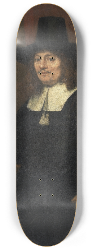 Rembrandt van Rijn - Portrait of a Man in a Tall Hat 8.25 inch art skate deck Rembrandt van Rijn - Portrait of a Man in a Tall Hat 8.25 inch art skate deck