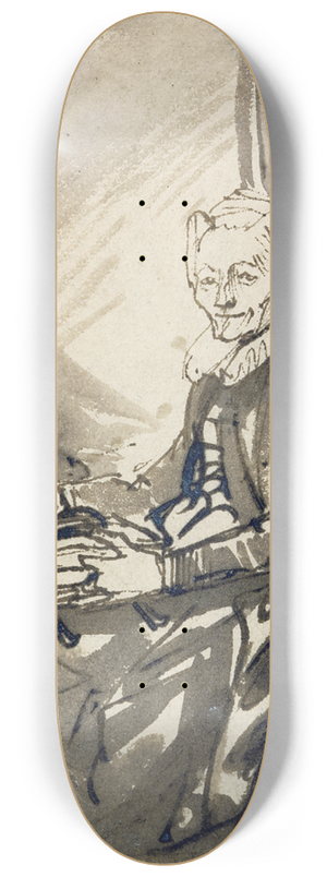 Rembrandt van Rijn - Seated Woman with an Open Book on her Lap 8.25 inch art skate deck Rembrandt van Rijn - Seated Woman with an Open Book on her Lap 8.25 inch art skate deck