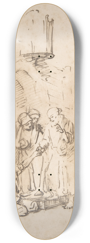 Rembrandt van Rijn - St. Peter and St John Healing the Paralytic 8.25 inch art skate deck Rembrandt van Rijn - St. Peter and St John Healing the Paralytic 8.25 inch art skate deck