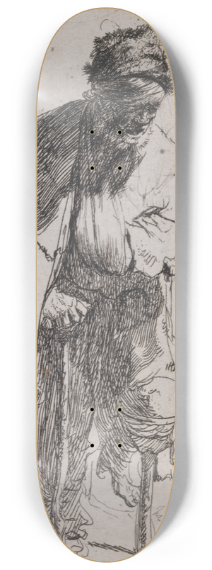 Rembrandt van Rijn - The Beggar with a Wooden Leg 8.25 inch art skate deck