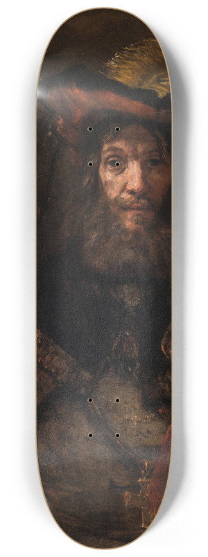 Rembrandt van Rijn - The Knight with the Falcon 8.25 inch art skate deck