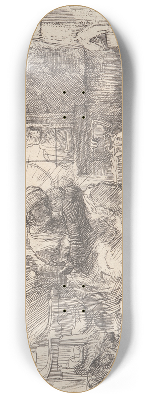 Rembrandt van Rijn - The Virgin and Child with the Cat and Snake 8.25 inch art skate deck