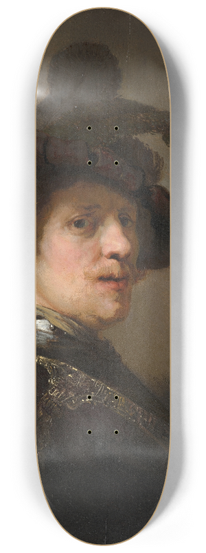 Rembrandt van Rijn - Tronie of a Man with a Feathered Beret 8.25 inch art skate deck Rembrandt van Rijn - Tronie of a Man with a Feathered Beret 8.25 inch art skate deck