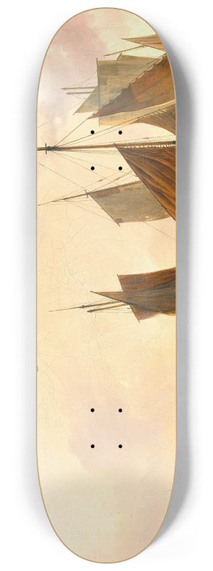 Remigius Adrianus van Haanen - The Homecoming of the Fishermen 8.25 inch art skate deck