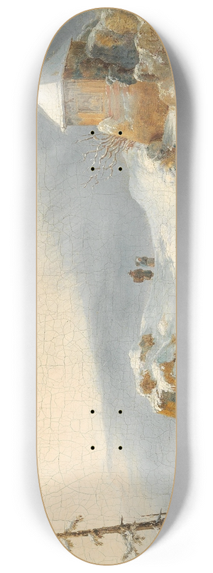 Remigius Adrianus van Haanen - Winter Landscape 8.25 inch art skate deck