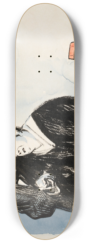 Ren Georges Hermann-Paul - Mourning 8.25 inch art skate deck