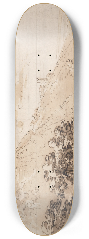 Richard Cooper the Elder - Oval Hilly Landscape 8.25 inch art skate deck