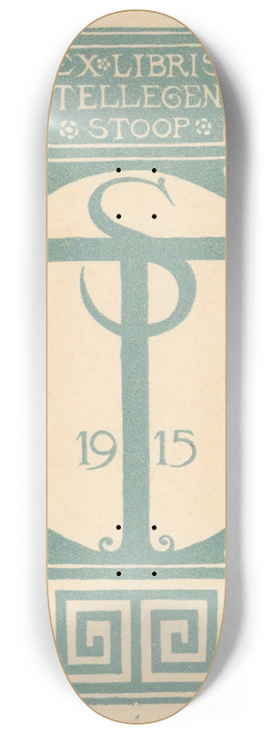 Richard Nicolas Roland Holst - Ex libris van Tellegen-Stoop 8.25 inch art skate deck Richard Nicolas Roland Holst - Ex libris van Tellegen-Stoop 8.25 inch art skate deck