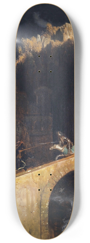 Arnold Bcklin - The Fight on the Bridge 8.25 inch art skate deck