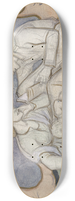 Richard Nicolas Roland Holst - Man, vrouw en kind zittend in een landschap 8.25 inch art skate deck