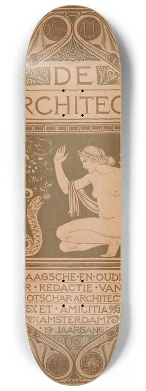Richard Nicolas Roland Holst - Omslagontwerp voor; De Architect, 1911 8.25 inch art skate deck Richard Nicolas Roland Holst - Omslagontwerp voor; De Architect, 1911 8.25 inch art skate deck