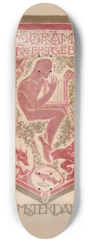 Richard Nicolas Roland Holst - Omslagontwerp voor; Programma van het Concertgebouw Amsterdam 8.25 inch art skate deck Richard Nicolas Roland Holst - Omslagontwerp voor; Programma van het Concertgebouw Amsterdam 8.25 inch art skate deck
